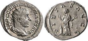 Trebonianus Gallus, 251-253. Antoninianus (Silver, 23 mm, 3.38 g, 5 h), uncertain branch mint. IMP C C VIB TREB GALLVS AVG Radiate, draped and cuirass...