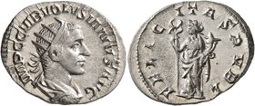 Volusian, 251-253. Antoninianus (Silver, 23 mm, 3.73 g, 12 h), uncertain branch mint. IMP C C VIB VOLVSIANVS AVG Radiate, draped and cuirassed bust of...