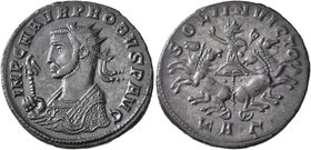 Probus, 276-282. Antoninianus (Bronze, 22 mm, 3.60 g, 12 h), Serdica, 277. IMP C M AVR PROBVS P AVG Radiate bust of Probus to left, wearing imperial m...