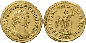Diocletian, 284-305. Aureus (Gold, 20 mm, 4.39 g, 5 h), Antiochia, 284. IMP C G VAL DIOCLETIANVS P F AVG Laureate, draped and cuirassed bust of Diocle...