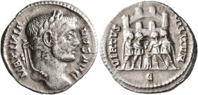 Maximianus, first reign, 286-305. Argenteus (Silver, 18 mm, 2.69 g, 6 h), Rome, circa 295-297. MAXIMIANVS AVG Laureate head of Maximianus to right. Re...