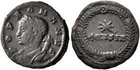 Commemorative Series, 330-354. Follis (Bronze, 14 mm, 0.87 g, 1 h), Constantinopolis, 330. POP ROMANVS Laureate and draped bust of Genius to left, wit...