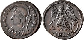 Commemorative Series, 330-354. Follis (Bronze, 19 mm, 2.48 g, 12 h), Heraclea, 330-333. CONSTAN-TINOPOLIS Helmeted, laureate and mantled bust of Const...