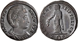 Helena, Augusta, 324-328/30. Follis (Bronze, 19 mm, 3.01 g, 12 h), Rome, 326. FL HELENA AVGVSTA Diademed and draped bust of Helena to right. Rev. SECV...