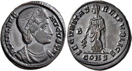 Helena, Augusta, 324-328/30. Follis (Bronze, 19 mm, 2.96 g, 12 h), Constantinopolis, 326-327. FL HELENA AVGVSTA Diademed and draped bust of Helena to ...