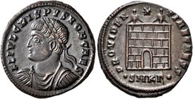 Crispus, Caesar, 316-326. Follis (Bronze, 19 mm, 3.53 g, 7 h), Cyzicus, 326. FL IVL CRISPVS NOB CAES Laureate, draped and cuirassed bust of Crispus to...