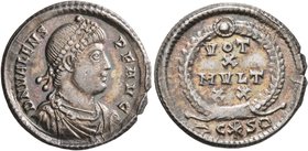 Valens, 364-378. Siliqua (Silver, 19 mm, 2.00 g, 6 h), Constantinopolis, 367-375. D N VALENS P F AVG Pearl-diademed, draped and cuirassed bust of Vale...