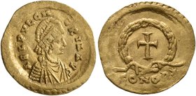 Aelia Pulcheria, Augusta, 414-453. Tremissis (Gold, 15 mm, 1.39 g, 6 h), Constantinopolis, 420-450/3. AELIA PVLCH-ERIA AVG Pearl-diademed, draped and ...