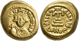 Constans II, 641-668. Solidus (Gold, 12 mm, 4.32 g, 6 h), Carthage, IY 2 = 643/4. [D N] CONSTATIN P Crowned, draped and beardless bust of Constans II ...