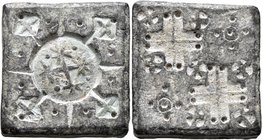 Byzantine Weights. Weight of 10 Nomismata (?) (Lead, 25x26 mm, 41.96 g), a square coin (?) weight with plain edges. Central cross ending in stars with...