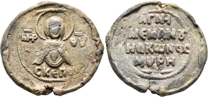 Manuel Konstomyres, 2nd half of 12th century. Seal (Lead, 33 mm, 16.56 g, 12 h)....