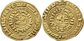 CRUSADERS. Latin Kingdom of Jerusalem. Imitation Bezants, 11th-12th centuries. Bezant (Gold, 22 mm, 3.95 g, 2 h), imitating a dinar of the Fatimid cal...
