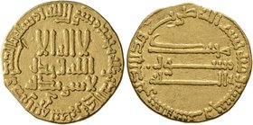 ISLAMIC, 'Abbasid Caliphate. temp. Al-Mansur, AH 136-158 / AD 754-775. Dinar (Gold, 18 mm, 4.07 g, 4 h), without mint name, AH 156 = AD 772/3. SICA II...