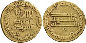 ISLAMIC, 'Abbasid Caliphate. temp. Al-Mahdi, AH 158-169 / AD 775-785. Dinar (Gold, 18 mm, 4.00 g, 2 h), without mint name, AH 162 = AD 778/9. SICA III...