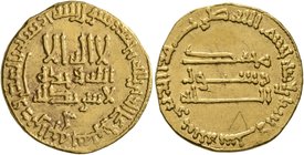 ISLAMIC, 'Abbasid Caliphate. temp. Al-Mahdi, AH 158-169 / AD 775-785. Dinar (Gold, 19 mm, 4.04 g, 2 h), without mint name, AH 166 = AD 782/3. SICA III...