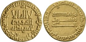 ISLAMIC, 'Abbasid Caliphate. temp. Al-Mahdi, AH 158-169 / AD 775-785. Dinar (Gold, 18 mm, 4.14 g, 5 h), without mint name, AH 160 = AD 776/7. Bernardi...