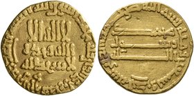 ISLAMIC, 'Abbasid Caliphate. temp. Al-Rashid, AH 170-193 / AD 786-809. Dinar (Gold, 17 mm, 3.80 g, 7 h), without mint name, AH 191 = AD 806/7. SICA II...