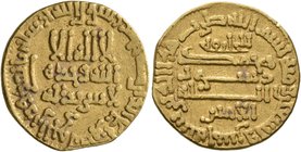 ISLAMIC, 'Abbasid Caliphate. Al-Amin, AH 193-199 / AD 809-813. Dinar (Gold, 18 mm, 4.18 g, 10 h), citing the caliph Al-Amin, without mint name, AH 195...
