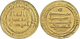 ISLAMIC, 'Abbasid Caliphate. Al-Muqtadir, second reign, AH 296-317 / AD 908-929. Dinar (Gold, 24 mm, 4.14 g, 7 h), citing the caliph al-Muqtadir, Misr...