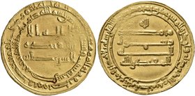 ISLAMIC, 'Abbasid Caliphate. Al-Muqtadir, second reign, AH 296-317 / AD 908-929. Dinar (Gold, 24 mm, 4.17 g, 12 h), citing the caliph al-Muqtadir, Mis...