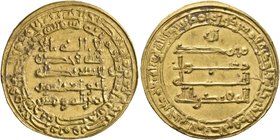 ISLAMIC, 'Abbasid Caliphate. Al-Muqtadir, second reign, AH 296-317 / AD 908-929. Dinar (Gold, 22 mm, 4.08 g, 5 h), citing the caliph al-Muqtadir and t...