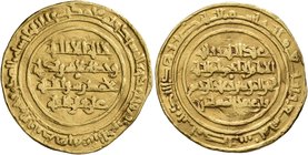 ISLAMIC, Fatimids. al-Hakim bi-Amr Allah, AH 386-411 / AD 996-1021. Dinar (Gold, 22 mm, 4.13 g, 5 h), Misr, AH 408 = AD 1017/8. Nicol 1100. Slightly c...