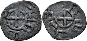 ARMENIA, Cilician Armenia. Baronial. Roupen I, 1080-1095. Pogh (Bronze, 21 mm, 2.42 g). ՌաԻԲԷՆ ('Roupen' in Armenian) Cross. Rev. Ծաղա այ ('servant of...