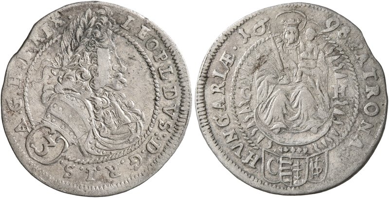 AUSTRIA. Holy Roman Empire. Leopold I, Emperor, 1658-1705. Groschen (Silver, 21 ...