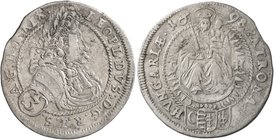 AUSTRIA. Holy Roman Empire. Leopold I, Emperor, 1658-1705. Groschen (Silver, 21 mm, 1.45 g, 12 h), Pressburg, 1698. LEOPLDVS (sic!) D•G•R•I•S• A•G•H•B...