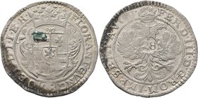 GERMANY. Oldenburg. Anton Günther, 1603-1667. Gulden of 28 Stubers (Silver, 41 mm, 19.81 g, 7 h), Jever, in the name of Ferdinand III (1637-1657), cir...