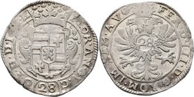 GERMANY. Oldenburg. Anton Günther, 1603-1667. Gulden of 28 Stubers (Silver, 40 mm, 19.64 g, 2 h), Jever, in the name of Ferdinand III (1637-1657), cir...