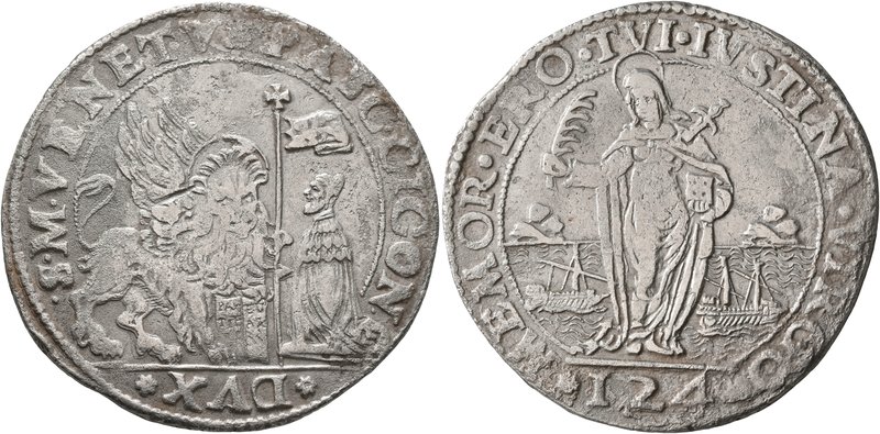 ITALY. Venezia (Venice). Pasqual Cicogna, 1585-1595. Ducato da 124 soldi (Silver...