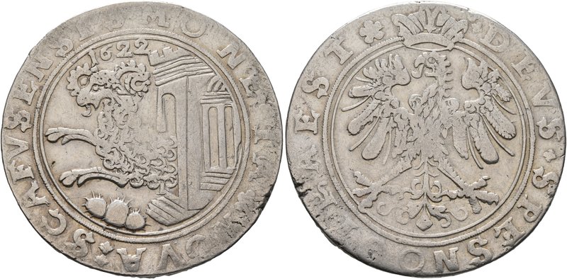 SWITZERLAND. Schaffhausen. Taler (Silver, 40 mm, 28.65 g, 1 h), 1622. MONETA NOV...