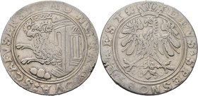 SWITZERLAND. Schaffhausen. Taler (Silver, 40 mm, 28.65 g, 1 h), 1622. MONETA NOVA SCAFVSENSIS Forepart of a ram emerging to left from city gates. Rev....
