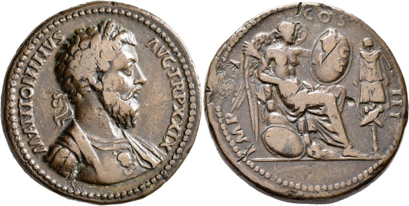 PADUAN MEDALS. Marcus Aurelius, 161-180. 'Medallion' (Bronze, 35 mm, 33.24 g, 7 ...