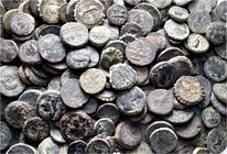 A lot containing 283 bronze coins. All: Greek. Fair to about very fine. LOT SOLD AS IS, NO RETURNS. 283 coins in lot.