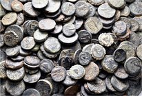 A lot containing 278 bronze coins. All: Greek. Fair to about very fine. LOT SOLD AS IS, NO RETURNS. 278 coins in lot.