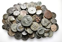 A lot containing 108 bronze coins and 7 lead seals. Includes: Greek, Roman Provincial, Roman Imperial, Byzantine and Islamic. LOT SOLD AS IS, NO RETUR...