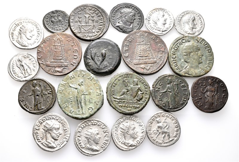 A lot containing 8 silver and 12 bronze coins. Includes: Greek, Roman Provincial...