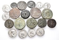 A lot containing 8 silver and 12 bronze coins. Includes: Greek, Roman Provincial, Roman Imperial. About very fine to good very fine. LOT SOLD AS IS, N...