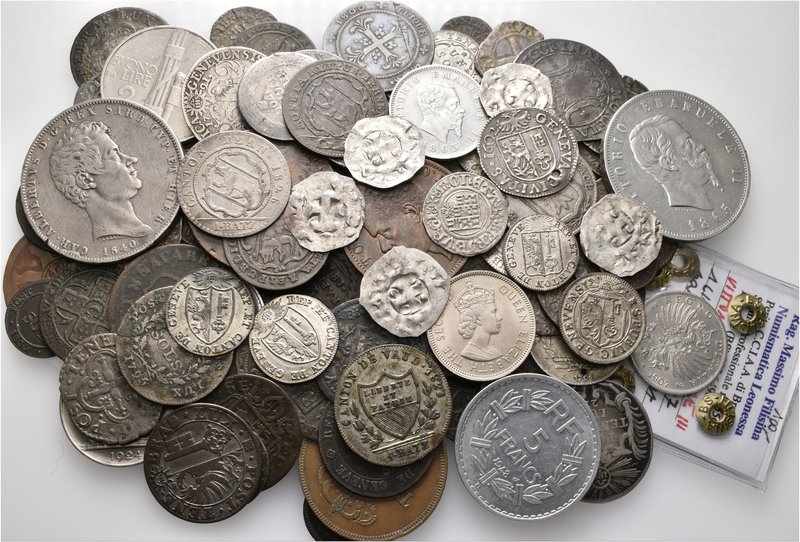 A lot containing 68 silver and 65 bronze coins. Includes: World. Mainly Switzerl...
