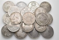 A lot containing 21 silver coins. All: World. LOT SOLD AS IS, NO RETURNS. 21 coins in lot.