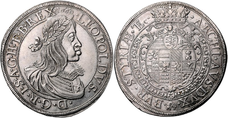 LEOPOLD I
1 Thaler, 1660, Graz, 28,58g, Her. 605

about UNC | about UNC