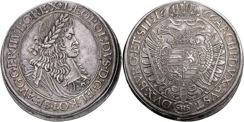 LEOPOLD I
1 Thaler, 1666, Breslau, 28,02g, Her. 674

about UNC | about UNC , ...