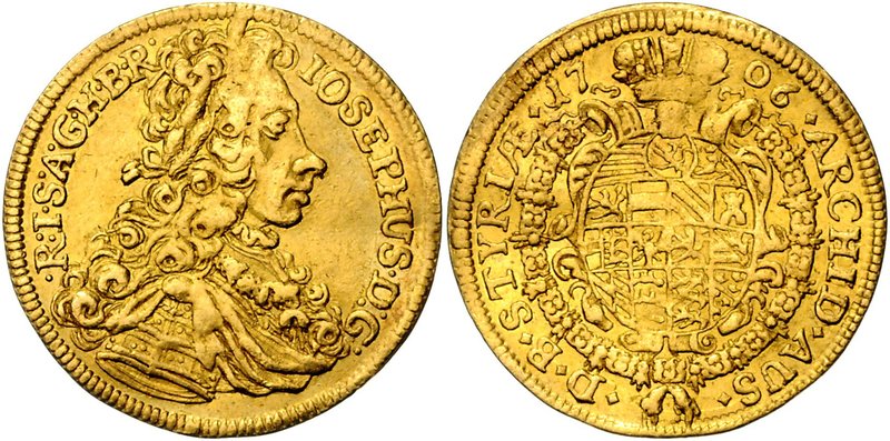 JOSEPH I
1 Ducat, 1706, Graz, 3,43g, Her. 33

about EF | about EF , mírně zvl...
