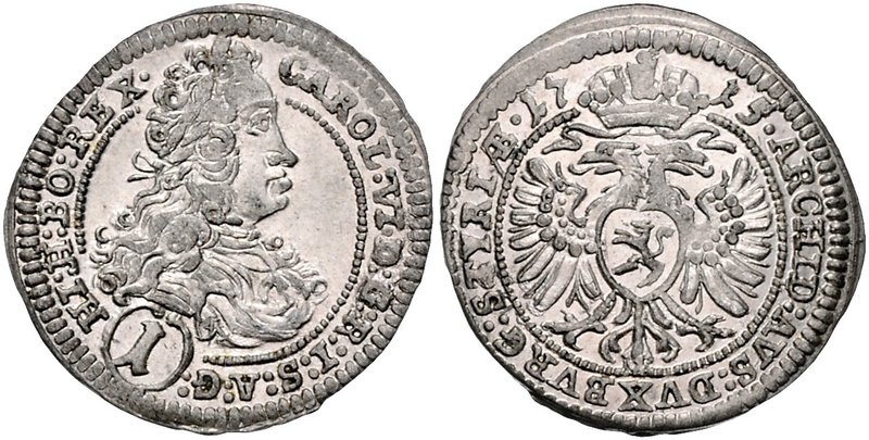 CHARLES VI
1 Kreuzer, 1715, Graz, 0,92g, Her. 862

about UNC | about UNC