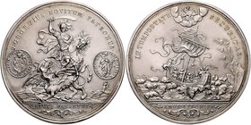 CHARLES VI
Silver medal (Restrike) St. George theme, 1726 / 1914, 90,25g, H. Roth, Ag 900/1000, 60 mm, HMA 31

UNC | UNC , RRR!