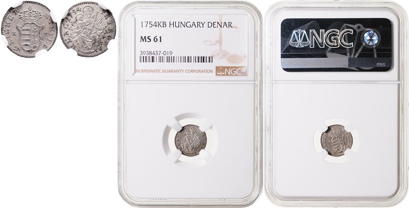 MARIA THERESA
1 Denar, 1754, KB, Her. 1575

about UNC | about UNC , NGC MS 61