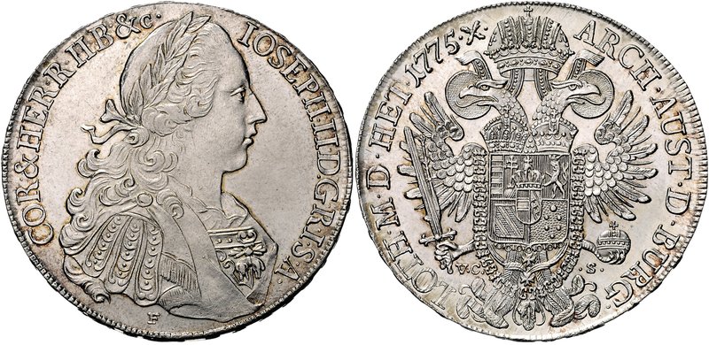 JOSEPH II
1 Thaler, 1775, F / V.C-S, 28,08g, Her. 98

about UNC | about UNC, ...