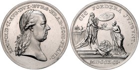 LEOPOLD II
Silver medal To commemorate the Homage in Brabant and Flanders, 1791, 25,57g, T. V. Berckel, Ag 900/1000, 39 mm, Mont. 2228

EF | EF